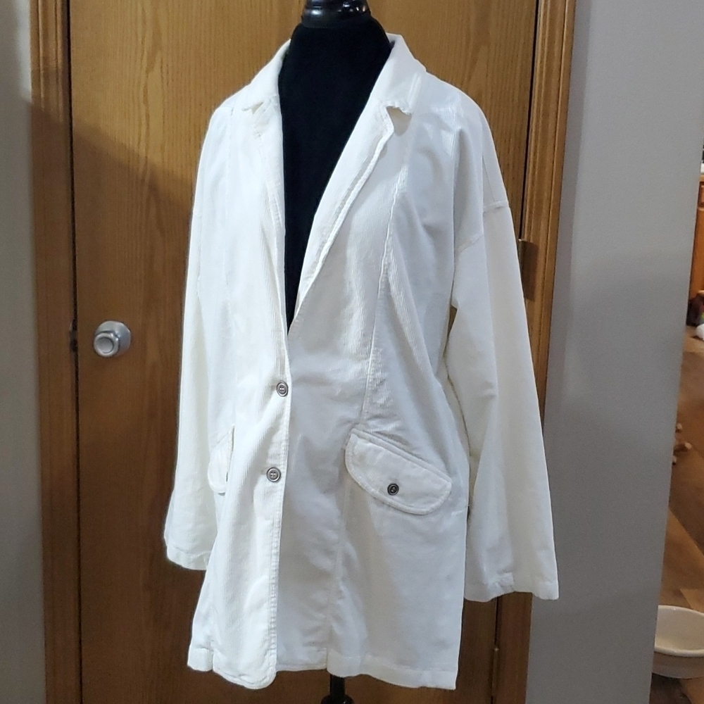 Pilcro & letterpress new with tag anthropologie ecru white soft corduroy jacket